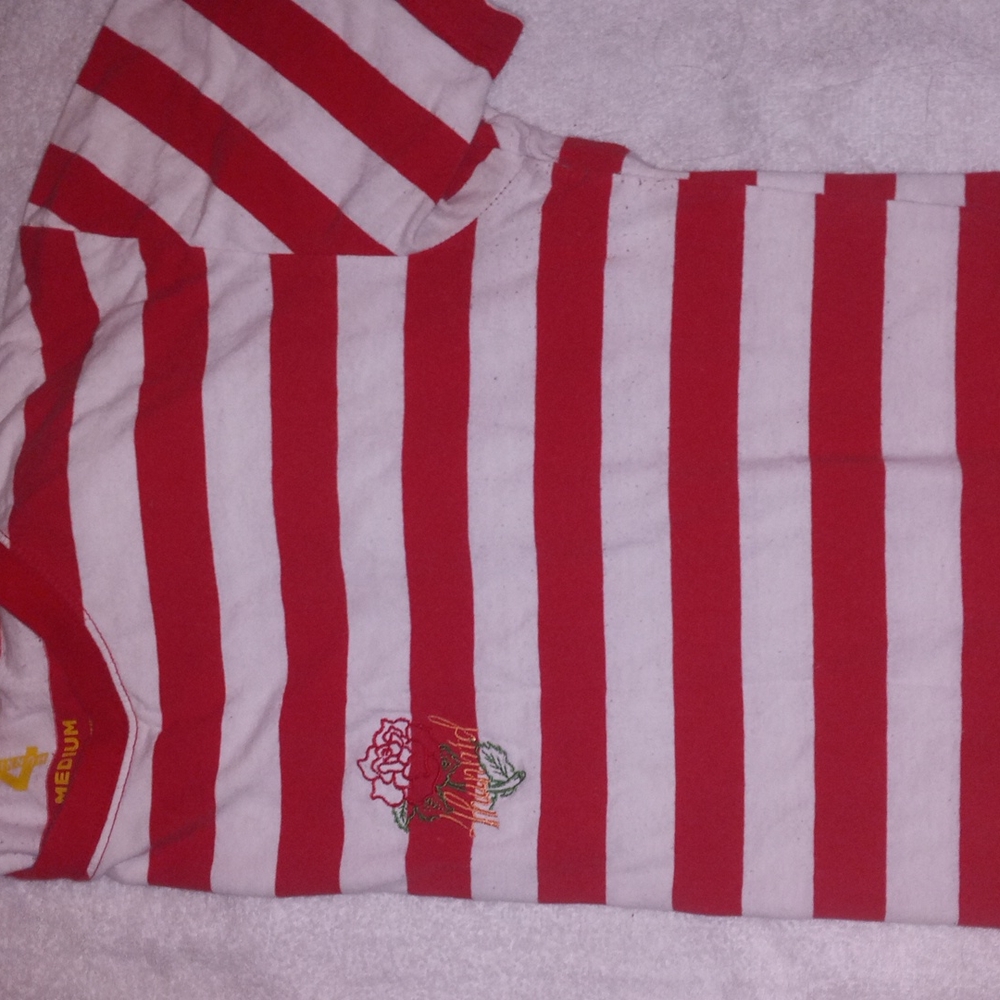 4HUNNID Red & White Striped Tee